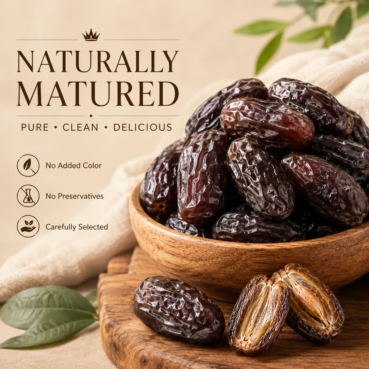 Premium Sun-Dried Black Medjool Dates High Potassium & Fiber Support Heart & Blood Pressure Health-LT