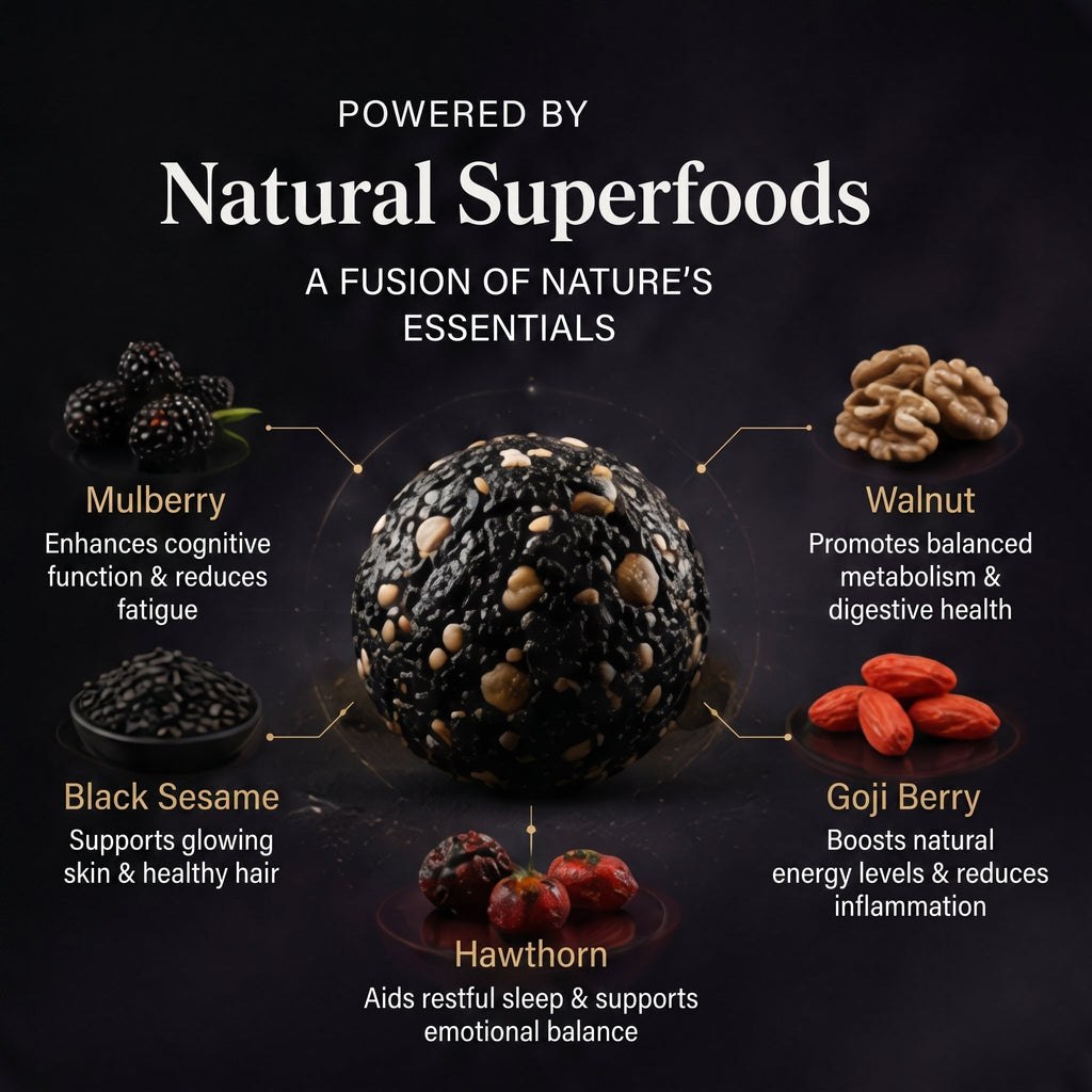 🖤 Balance Glucose Levels & Guard Heart Vessels – All-Natural Mulberry & Black Sesame Wellness Balls-ZRT