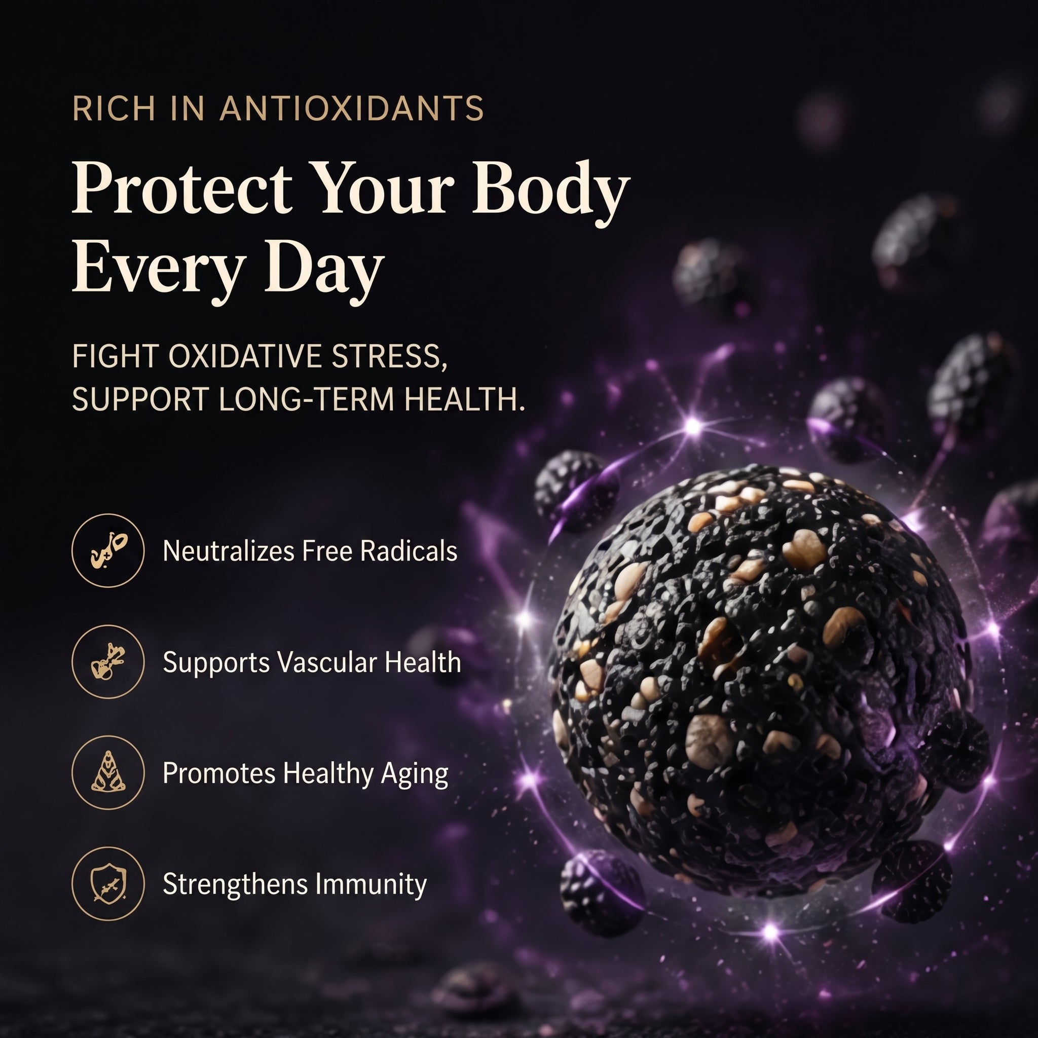 🖤 Balance Glucose Levels & Guard Heart Vessels – All-Natural Mulberry & Black Sesame Wellness Balls-ZRT