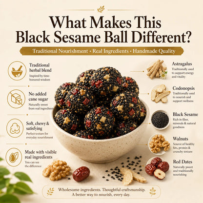 🌿 Astragalus Codonopsis Black Sesame Balls —Nourish Energy • Support Sleep • Strengthen Vitality-WBJ