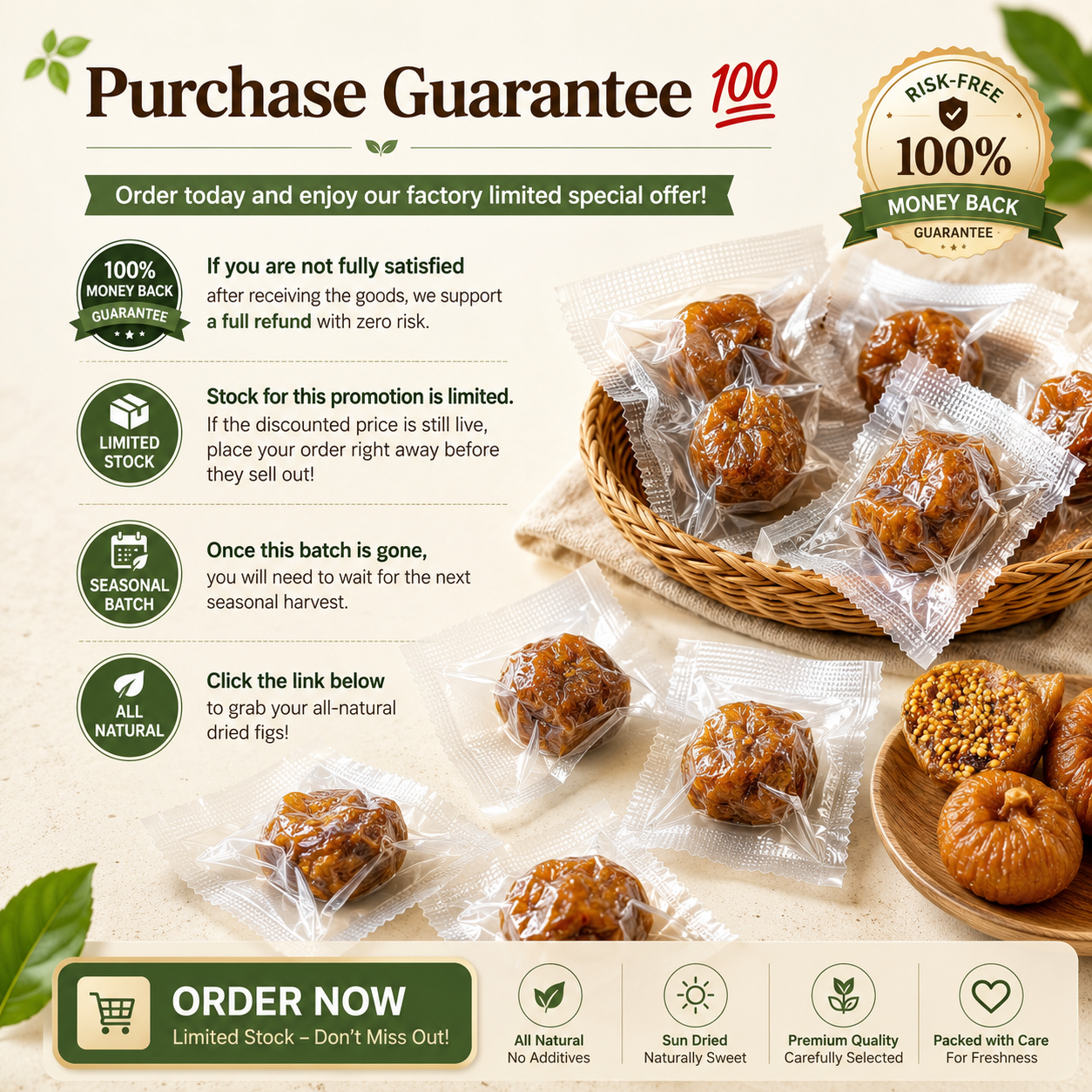 🌰Natural Sun-Dried Figs | No Added Sugar, Natural Gut & Vascular Healthy Snack-WBJ