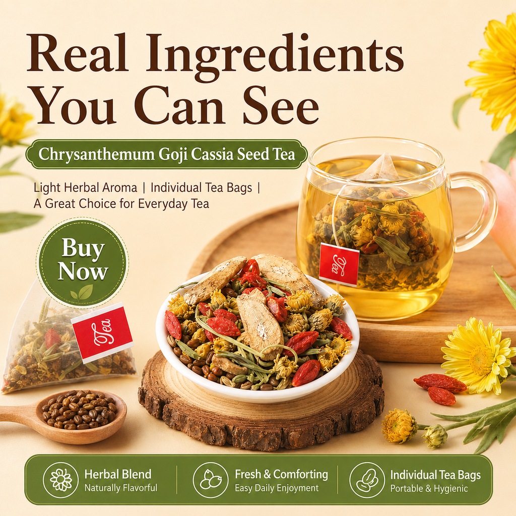 Chrysanthemum,Goji Berry & Cassia Seed Tea helps you get back to your peak performance-YOY