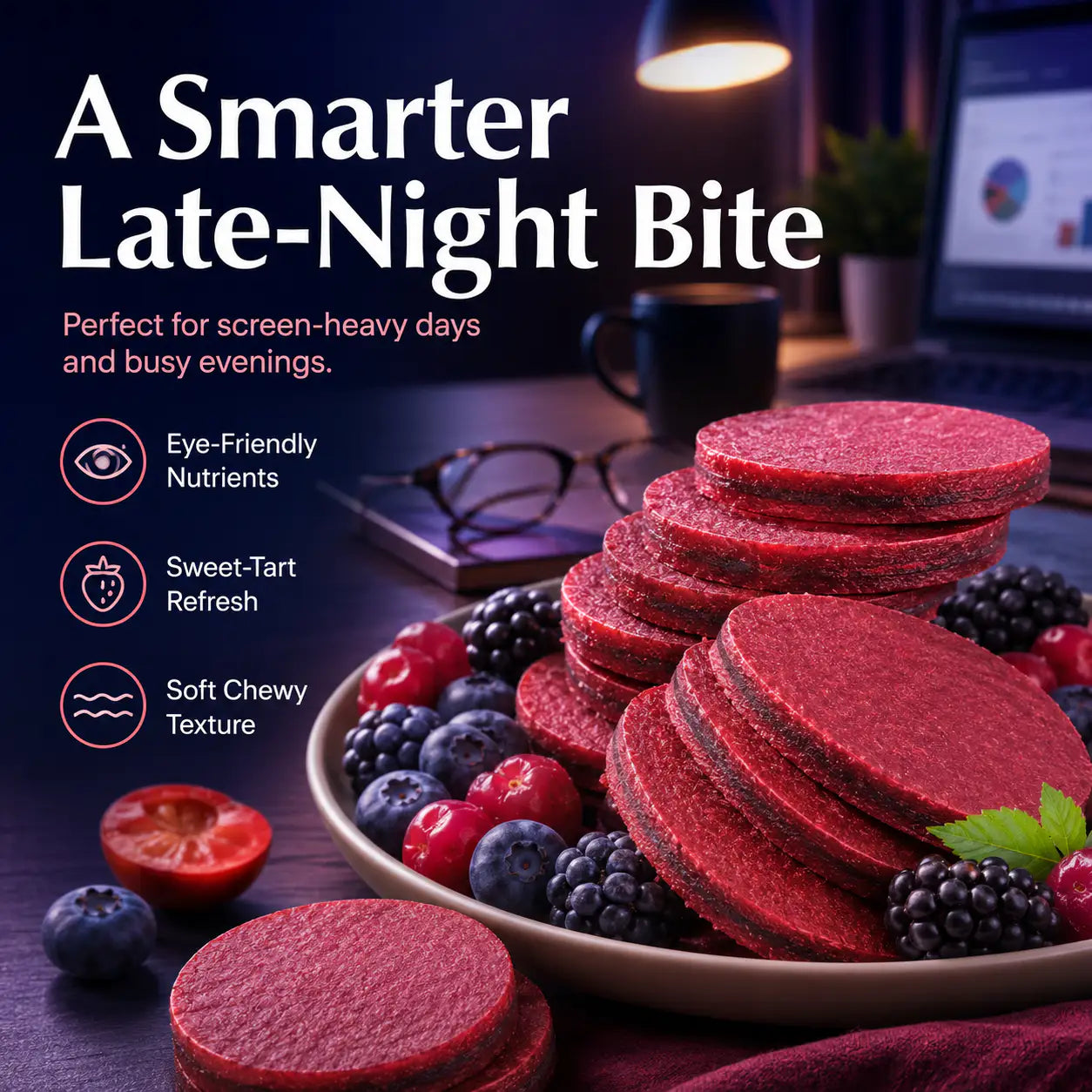 Antioxidant-Rich Fruit Snack – Mulberry Blueberry Filled Hawthorn Slices-LT