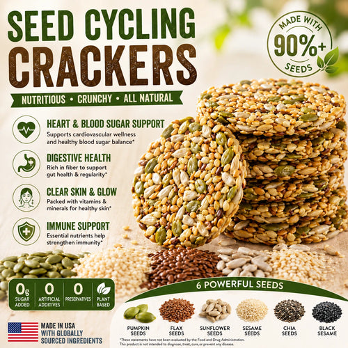 😋Extra Large & Extra Thick Pumpkin & Flaxseed Crisps（Seed Cycling Crisps）- 🍃Look after your cardiovascular and blood sugar health.-AUX