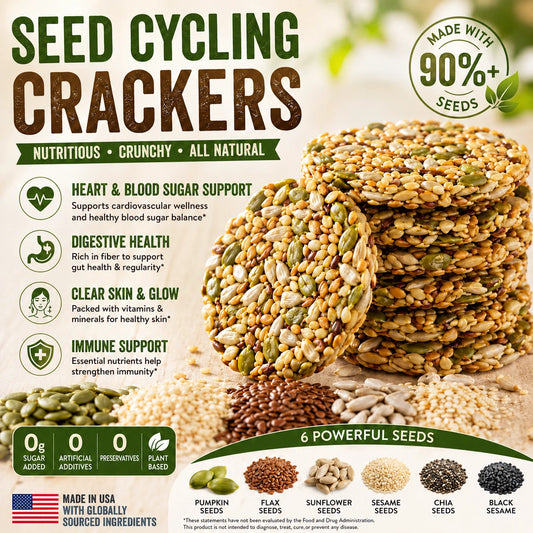 😋Extra Large & Extra Thick Pumpkin & Flaxseed Crisps（Seed Cycling Crisps）- 🍃Look after your cardiovascular and blood sugar health.-AUX