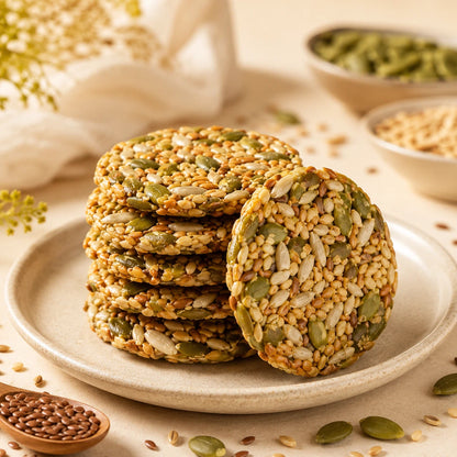 😋Extra Large & Extra Thick Pumpkin & Flaxseed Crisps（Seed Cycling Crisps）- 🍃Look after your cardiovascular and blood sugar health.-AUX