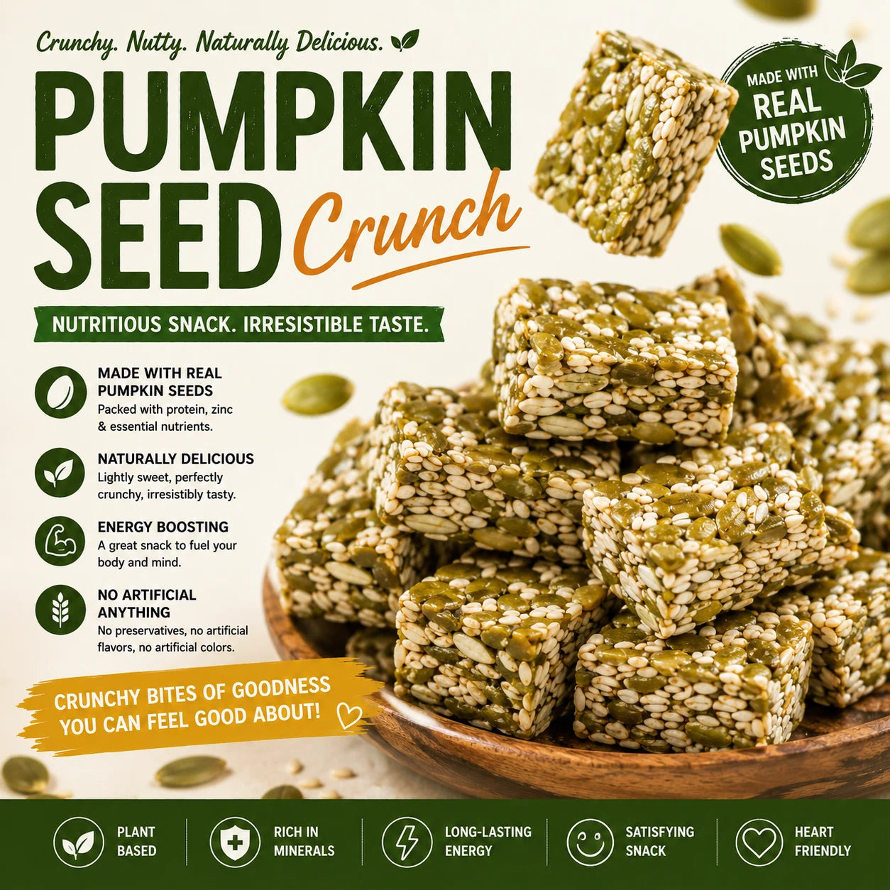 Premium Pumpkin Seed Brittle | High-Protein Crunch Snack-SUY