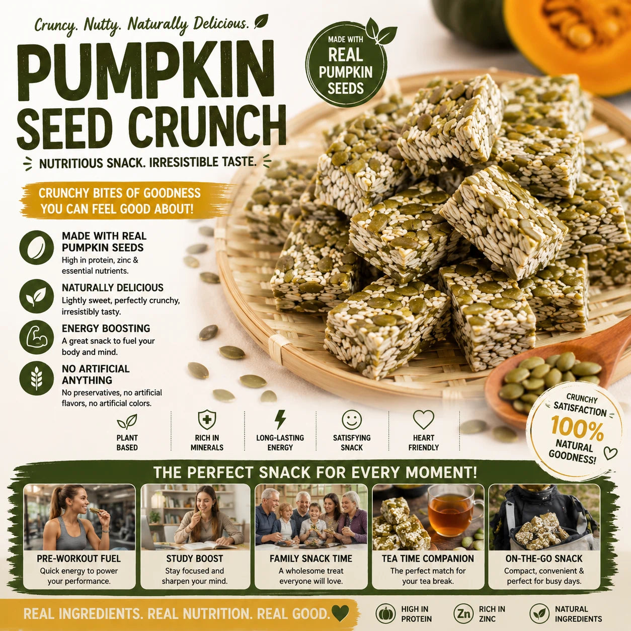 Premium Pumpkin Seed Brittle | High-Protein Crunch Snack-SUY