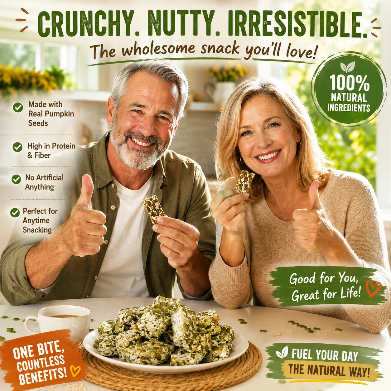 Premium Pumpkin Seed Brittle | High-Protein Crunch Snack-SUY