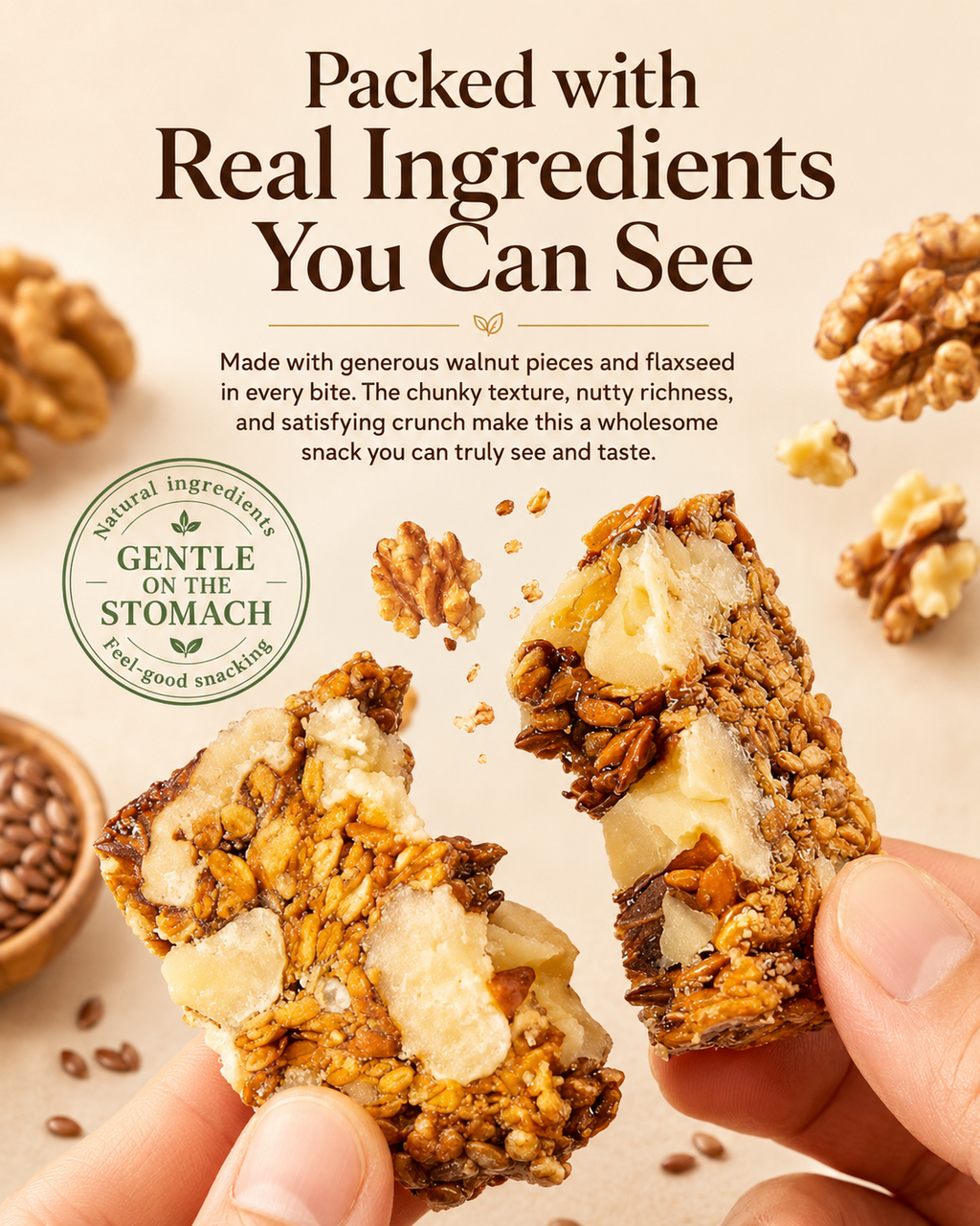😋Flaxseed Walnut Crisps- 🍃Look after your cardiovascular and blood sugar health.-AUX