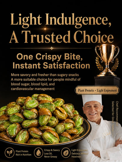 Nourish your body with high-quality plant protein and the crisp texture of green heart broad beans — a ready-to-eat snack tailored for those mindful of vascular health-CJP