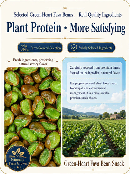 Nourish your body with high-quality plant protein and the crisp texture of green heart broad beans — a ready-to-eat snack tailored for those mindful of vascular health-CJP