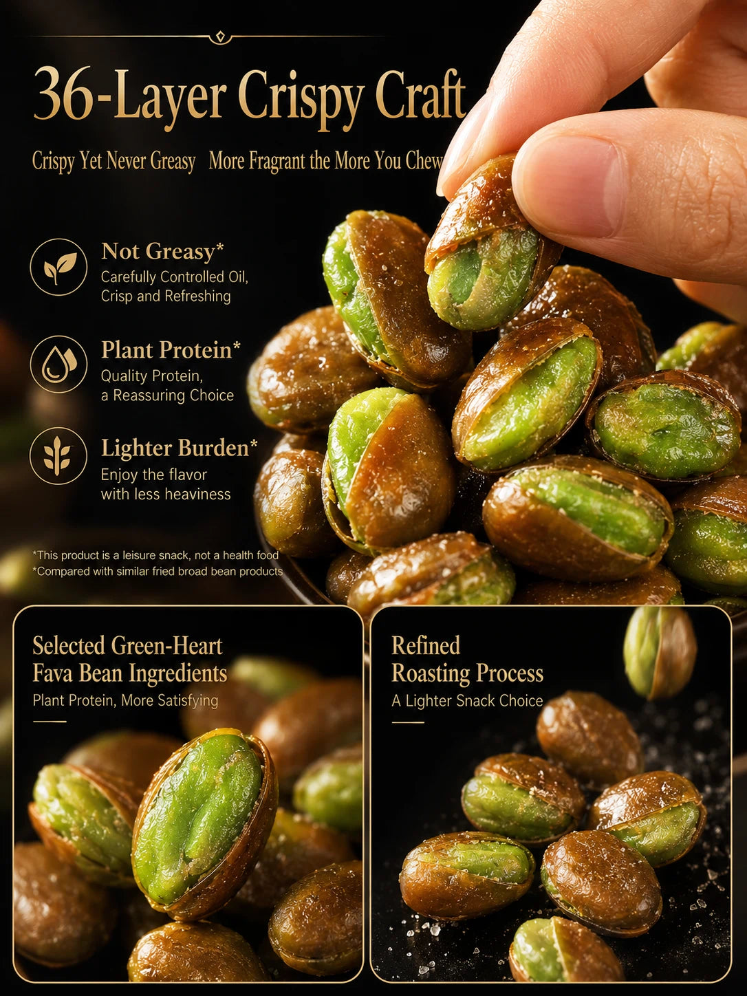 Nourish your body with high-quality plant protein and the crisp texture of green heart broad beans — a ready-to-eat snack tailored for those mindful of vascular health-CJP