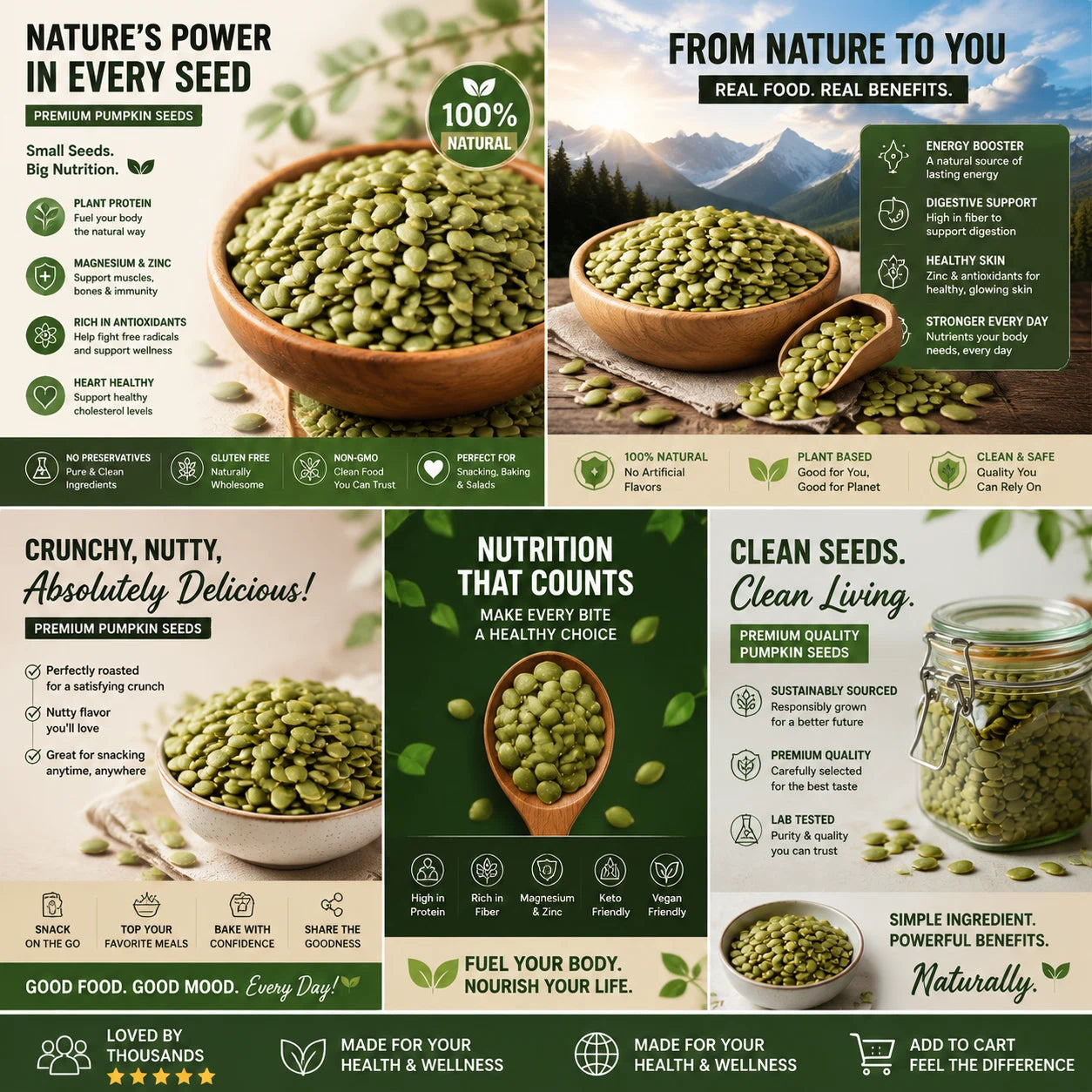 Crunchy Pumpkin Seeds Snack – Natural Superfood for Healthy Daily Energy-SUY
