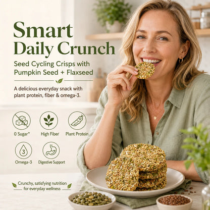 😋Extra Large & Extra Thick Pumpkin & Flaxseed Crisps（Seed Cycling Crisps）- 🍃Look after your cardiovascular and blood sugar health.-AUX