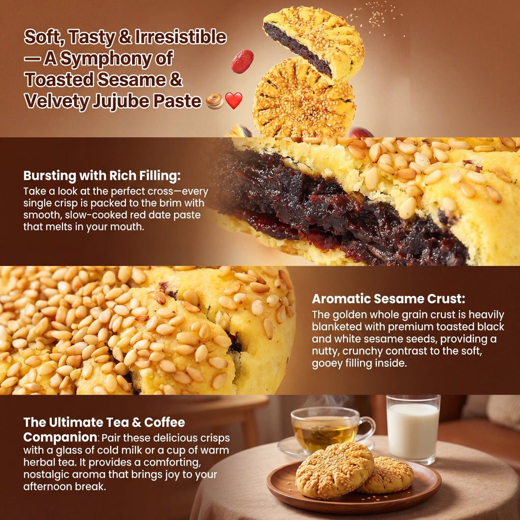🌿All-natural sugar-Free Whole Wheat Soft Jujube Pastry (Satisfying & Guilt-Free Snack)☀️-XXS