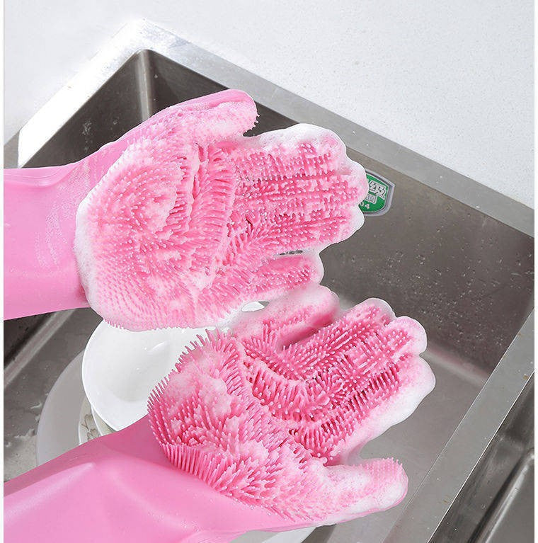2-in-1 Silicone Pet Grooming & Dishwashing Gloves | Anti-Scratch, Easy Clean-ZRT