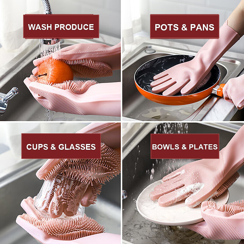 2-in-1 Silicone Pet Grooming & Dishwashing Gloves | Anti-Scratch, Easy Clean-ZRT