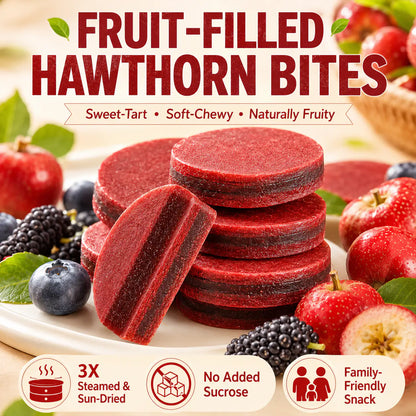 Antioxidant-Rich Fruit Snack – Mulberry Blueberry Filled Hawthorn Slices-LT